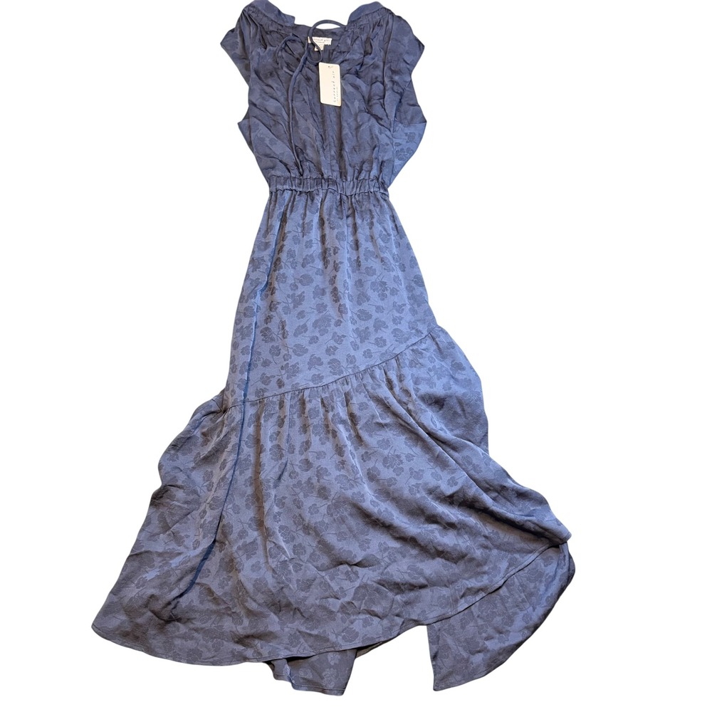 Current Air Los Angeles Blue Slate Animal Jacquard Midi Dress Small NWT